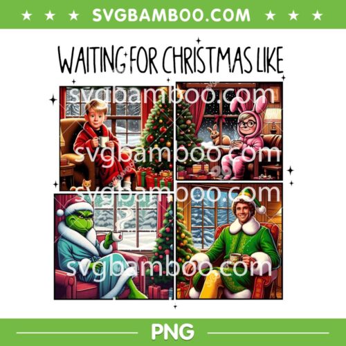 Waiting for Christmas Like PNG, Christmas Movie Drink Coffee Waiting for Christmas PNG