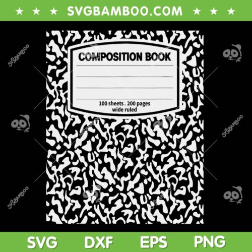 Composition Book Costume SVG PNG, Notebook Matching Halloween Teacher SVG