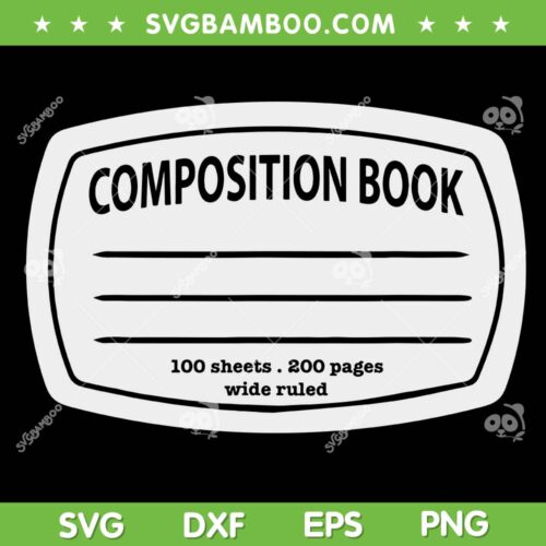 Composition Book Costume SVG PNG, Halloween Notebook SVG