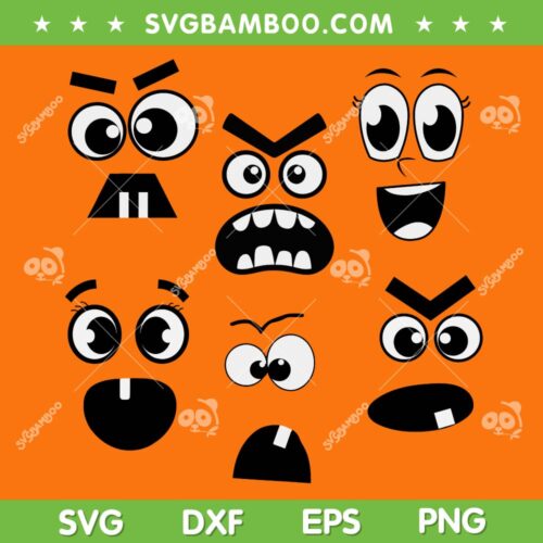 Creepy Carrots Face Halloween SVG Bundle, Creepy Carrots Costume Bundle SVG