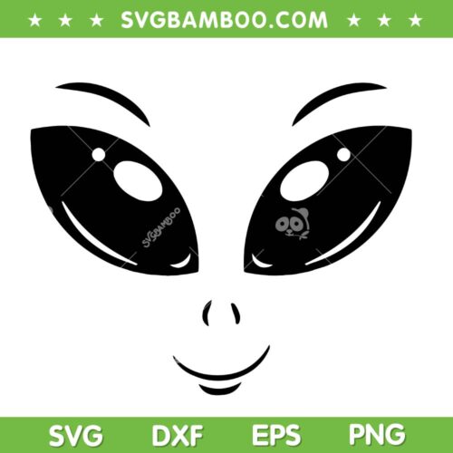 Alien Face Head SVG PNG, Cute Alien Green Halloween Costume SVG