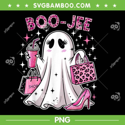 Cute Boo Jee Leopard PNG, Girl Tumbler Ghost Boujee Halloween PNG