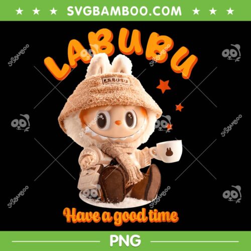 Cute Labubu Classic Pose PNG, Funny Labubu Coffee PNG, Labubu Have a Good Time PNG