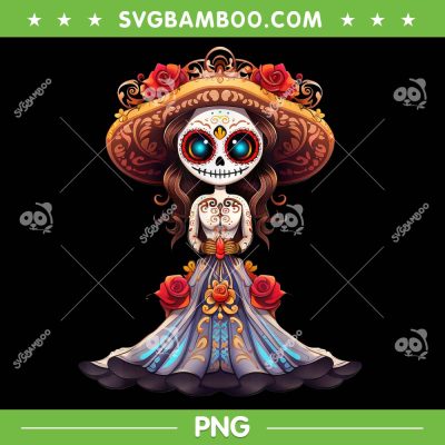 Skeleton Mexican Girls PNG, Dia De Los Muertos La Catrina PNG