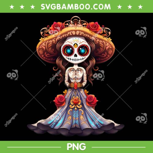 Skeleton Mexican Girls PNG, Dia De Los Muertos La Catrina PNG