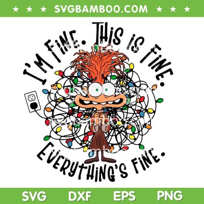 Disney Anxiety Christmas SVG PNG, Anxiety I'm Fine This is Fine SVG, Inside Out Christmas Everything Is Fine SVG PNG