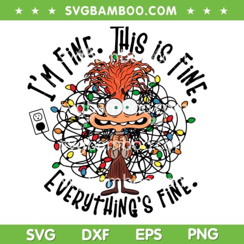 Disney Anxiety Christmas SVG PNG, Anxiety I'm Fine This is Fine SVG, Inside Out Christmas Everything Is Fine SVG PNG