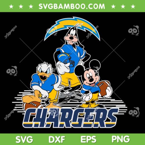 Disney Mickey and Friends Chargers Football SVG, Mickey Los Angeles Chargers SVG PNG, Donald Duck Goofy Rugby Ball SVG