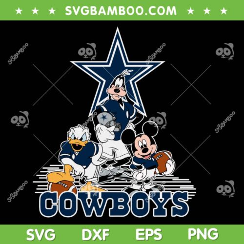Disney Mickey and Friends Cowboys Football SVG, Mickey Donald Duck Goofy Rugby Ball SVG, Mickey Dallas Cowboys SVG PNG