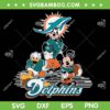Mickey and Friends Miami Dolphins SVG PNG, Mickey Donald Duck Goofy Rugby Ball SVG