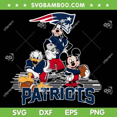 Mickey and Friends Patriots Football SVG, Mickey Mouse New England Patriots SVG PNG, Mickey Donald Duck Goofy Rugby Ball SVG PNG