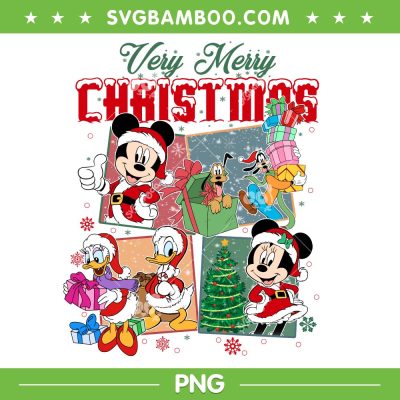 Mickey and Friends Very Merry Christmas PNG, Disney Mouse Friends Christmas Gift PNG Mickey and Friends Very Merry Christmas PNG, Disney Mouse Friends Christmas Gift PNG