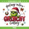 Feeling Extra Grinchy Today Art PNG, Baby Grinch Christmas Lights PNG
