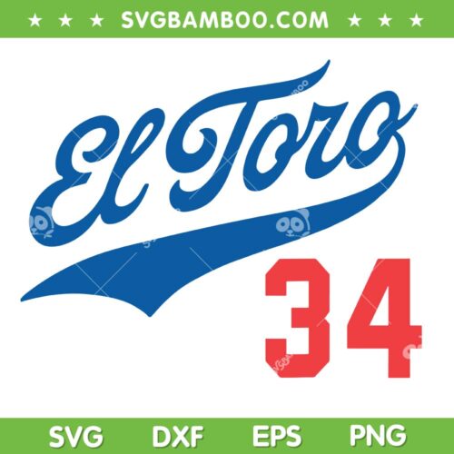 El Toro Valenzuela SVG PNG, Fernando 34 Los Angeles SVG, Fernandomania DXF SVG PNG EPS