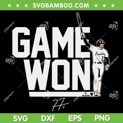Freddie Freeman SVG PNG, Game Won Freddie Freeman SVG, Pro Player Los Angeles Baseball DXF SVG PNG EPS