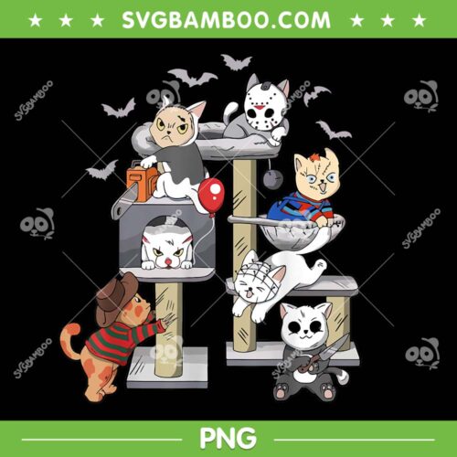 Cat Horror Movies Halloween PNG, Cat Lovers Scary Characters PNG