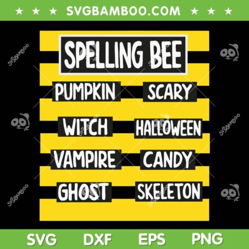 Teachers Spelling Bee SVG PNG, Spelling Bee Pumpkin Scary Witch Halloween SVG