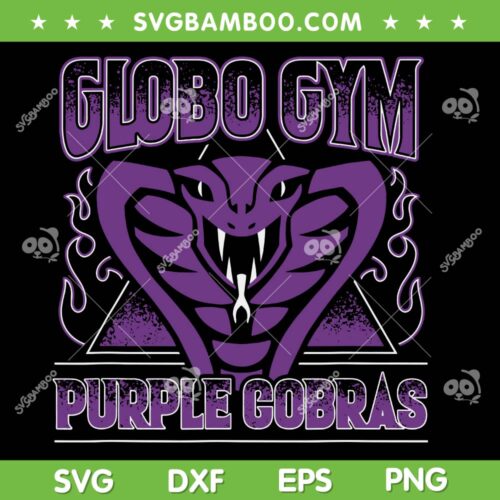 Globo Gym Purple Cobras SVG PNG, Snake Globo Gym Logo SVG