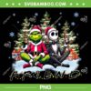 Grinch Friends with Jack Drink Beer PNG, Jack Skellington Santa Hat PNG