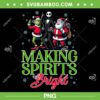 Grinch Jack Santa Making Spirits Bright PNG, Christmas Movie Friends PNG
