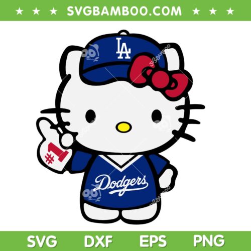 Hello Kitty Los Angeles Dodgers SVG PNG, Baseball Dodgers Sanrio Cat SVG
