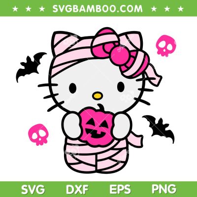 Hello Kitty Mummy SVG PNG, Kitty Cat Sanrio Pumpkin Halloween SVG Hello Kitty Mummy SVG PNG, Kitty Cat Sanrio Pumpkin Halloween SVG