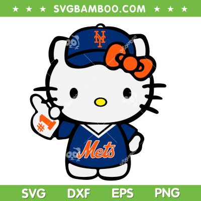 Hello Kitty New York Mets SVG, Sanrio Cat Mets Baseball SVG PNG Hello Kitty New York Mets SVG, Sanrio Cat Mets Baseball SVG PNG