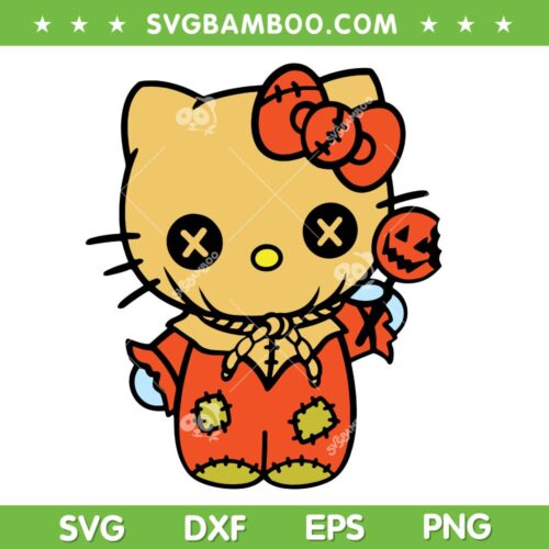Hello Kitty Trick or Treat SVG PNG, Sanrio Kitty Cat Sam Halloween SVG