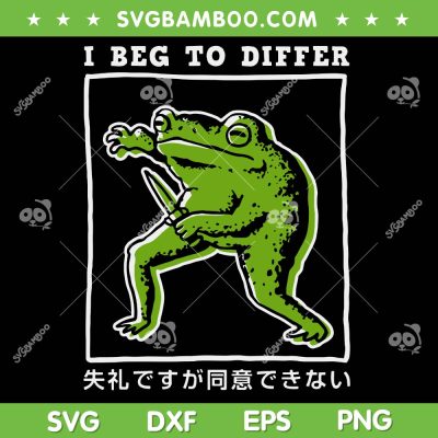 I Beg To Differ SVG PNG, Frog Japanese SVG, Frog Murder With Knife SVG PNG