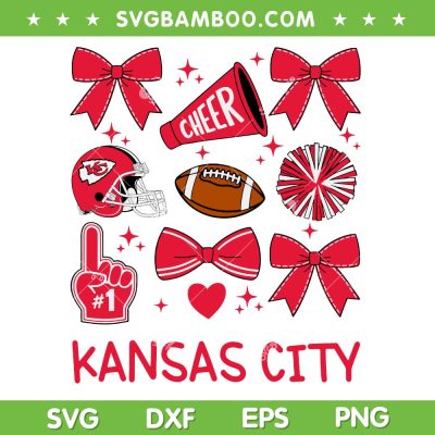 Kansas City Chiefs Cheer Bow SVG, Chiefs Football Icons SVG PNG, Chiefs Conquette DXF SVG PNG EPS Kansas City Chiefs Cheer Bow SVG, Chiefs Football Icons SVG PNG, Chiefs Conquette DXF SVG PNG EPS