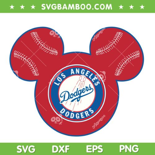 Mickey Mouse Dodgers SVG PNG, Los Angeles Dodgers Mouse Ear SVG