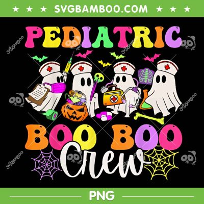 Pediatric Nurse Boo Boo Crew PNG, Ghost Nurse Halloween Costume PNG