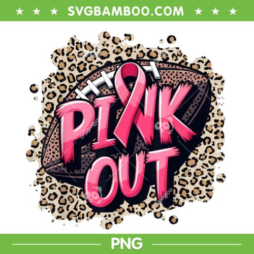 Pink Out American Football Leopard PNG, Tackle Breast Cancer 2024 PNG