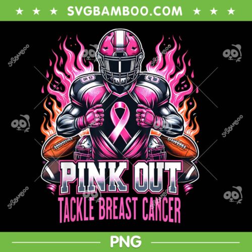 Pink Out Tackle Breast Cancer PNG, American Football Breast Cancer Awareness PNG