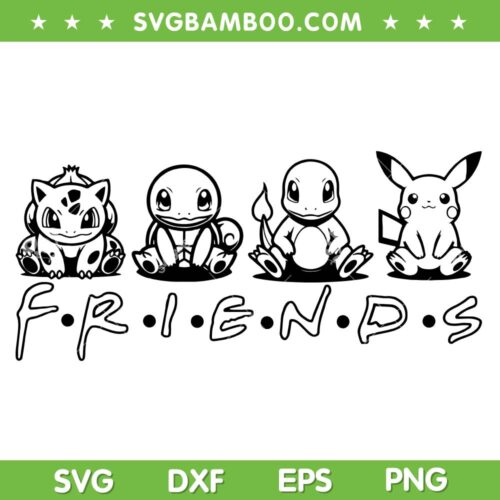 Pokemon Friends SVG PNG, Pokemon Characters SVG Bundle, Pikachu Pokemon Friends Silhouette SVG