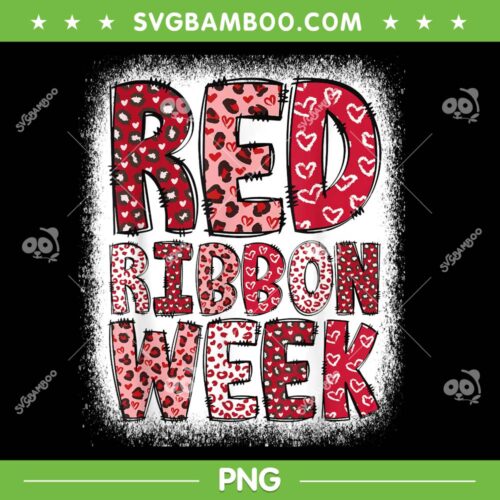 Red Ribbon Week Leopard PNG, October We Wear Red Leopard Cheetah PNG