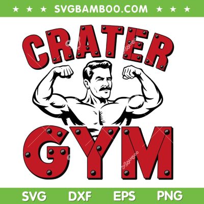 Crater Gym SVG PNG, Retro Crater Fitness Lifting SVG, Workout Bodybuilding DXF SVG PNG EPS