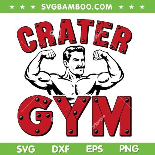 Crater Gym SVG PNG, Retro Crater Fitness Lifting SVG, Workout Bodybuilding DXF SVG PNG EPS