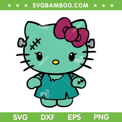 Sanrio Kitty Frankenstein SVG, Hello Kitty Ad Horror Able SVG PNG