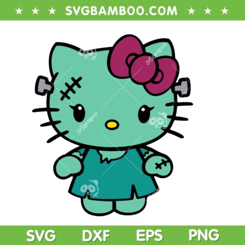 Sanrio Kitty Frankenstein SVG, Hello Kitty Ad Horror Able SVG PNG