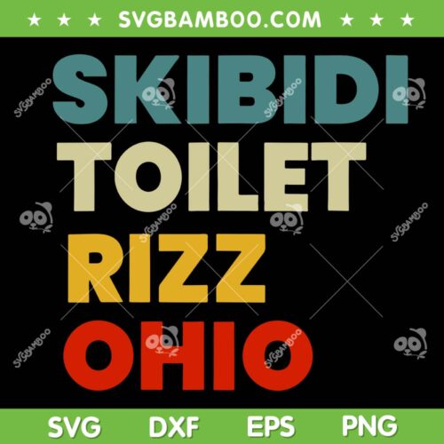 Skibidi Toilet Rizz Ohio SVG PNG, Retro Vintage Skibidi Toilet SVG