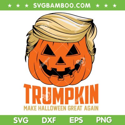 Trumpkin Make Halloween Great Again SVG, Funny Trump Pumpkin Face Halloween SVG PNG