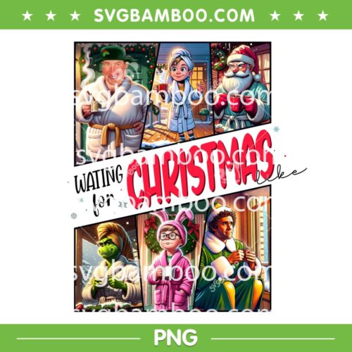 Waiting for Christmas Like PNG, National Lampoon's Vacation Waiting for Christmas PNG, Christmas Characters Drink Coffee PNG