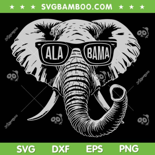 Alabama Crimson Tide Glasses SVG, Football Elephant Sunglasses SVG PNG
