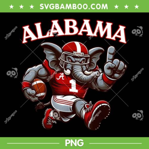 Alabama Elephant PNG, Alabama Crimson Tide Mascot PNG, AL Vintage Sports Lover PNG