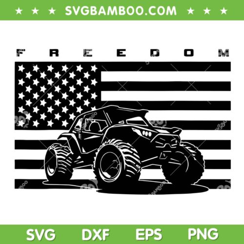 American Flag QUAD ATV SVG PNG, Off Roading Quad ATV Black and White SVG
