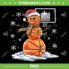 Basketball Snowman Player PNG, Snowman Santa Hat Christmas PNG