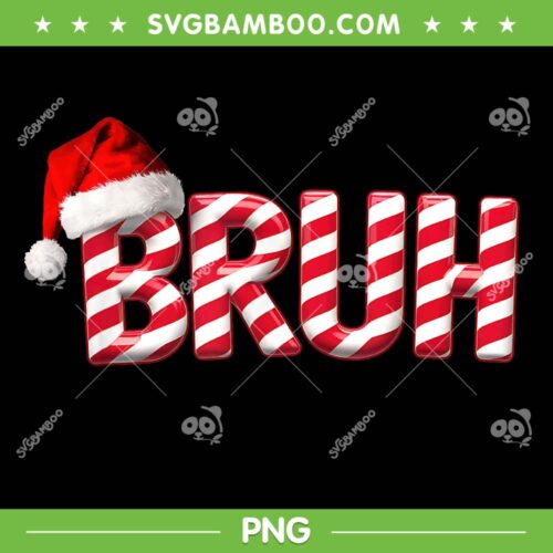 Bruh Christmas Candy Cane PNG, Funny Teen Boys Xmas Bruh PNG