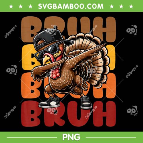 Bruh Turkey Dabbing PNG, Cool Turkey Thanksgiving Dance PNG