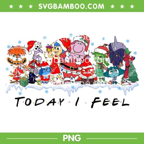 Christmas Inside Out Today I Feel PNG, Disney Inside Out Friends Xmas PNG